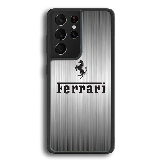Ferrari Silver Grey Samsung Galaxy S21 Ultra Case - Ezzystore