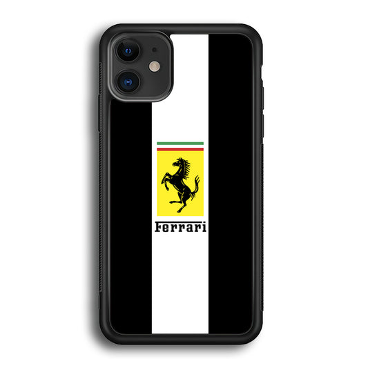 Ferrari Stripe White iPhone 12 Case - Ezzystore