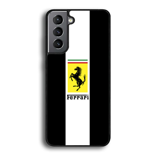 Ferrari Stripe White Samsung Galaxy S21 Case - Ezzystore