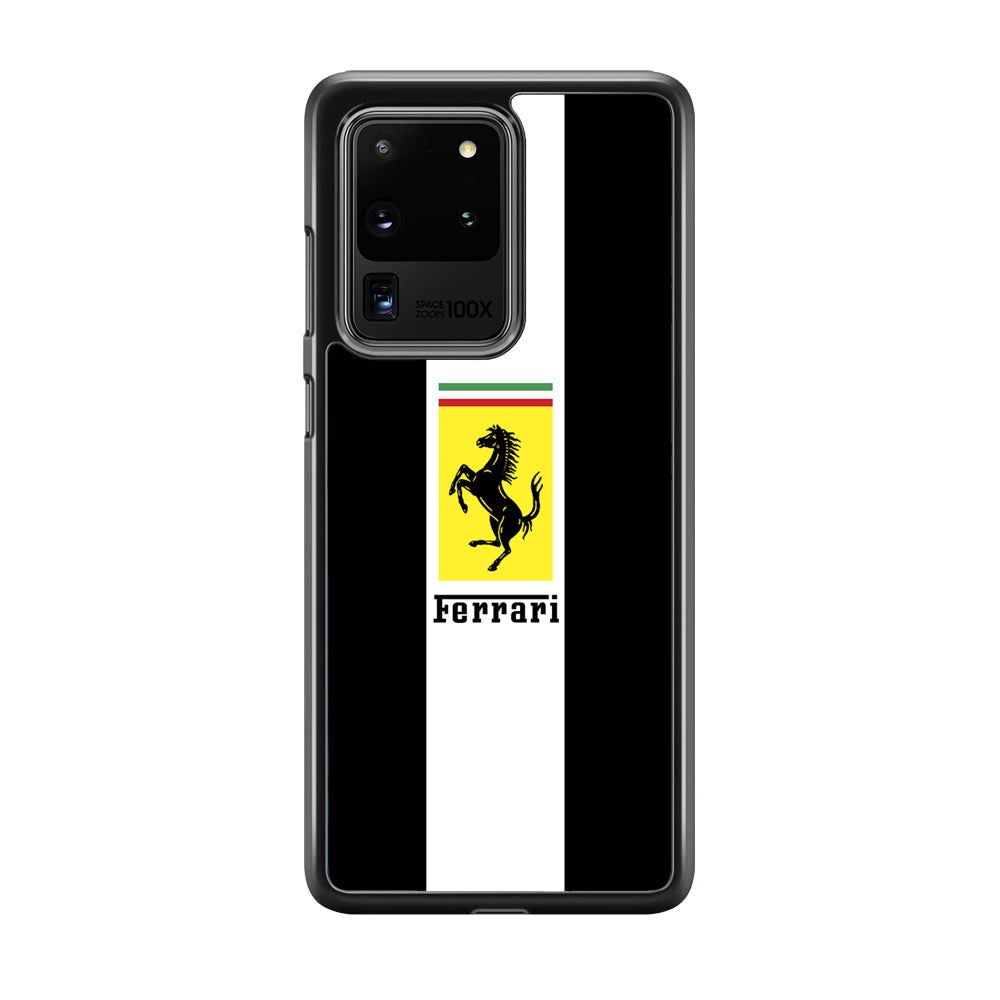 Ferrari Stripe White Samsung Galaxy S20 Ultra Case - Ezzystore