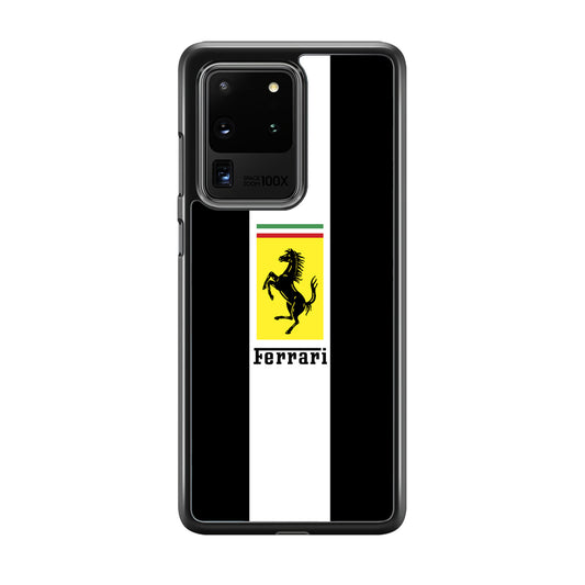 Ferrari Stripe White Samsung Galaxy S20 Ultra Case - Ezzystore