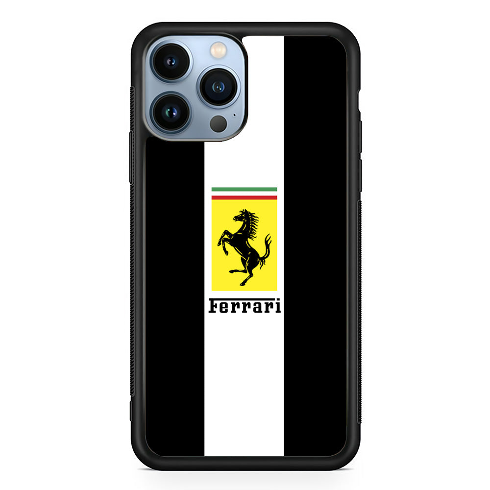 Ferrari Stripe White iPhone 13 Pro Case - Ezzystore