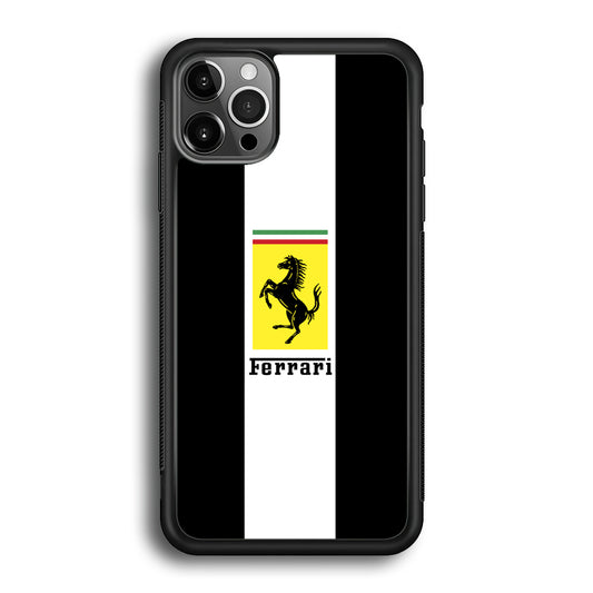Ferrari Stripe White iPhone 12 Pro Case - Ezzystore