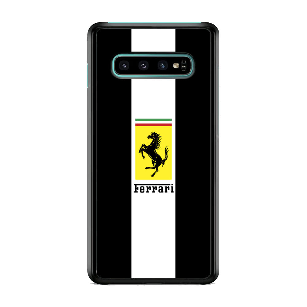 Ferrari Stripe White Samsung Galaxy S10 Plus Case - Ezzystore