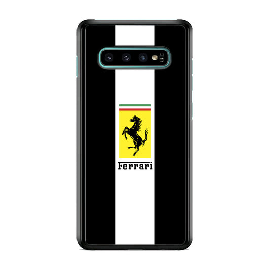 Ferrari Stripe White Samsung Galaxy S10 Plus Case - Ezzystore