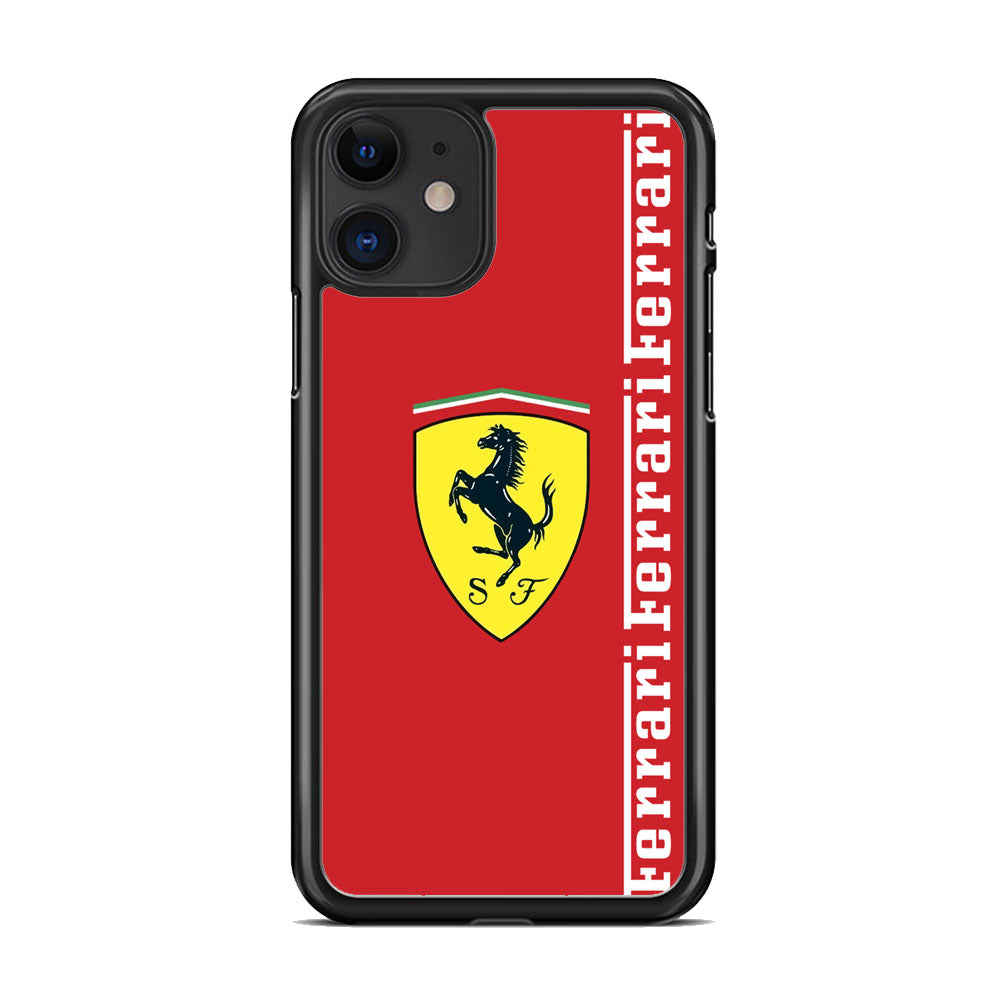 Ferrari Word Maroon Emlem iPhone 11 Case - Ezzystore