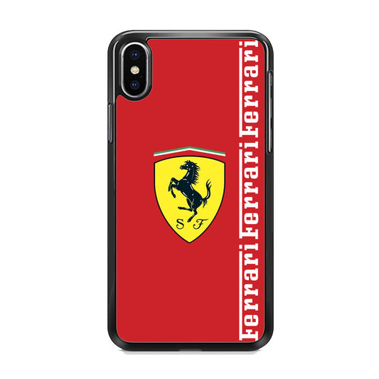 Ferrari Word Maroon Emlem iPhone X Case - Ezzystore