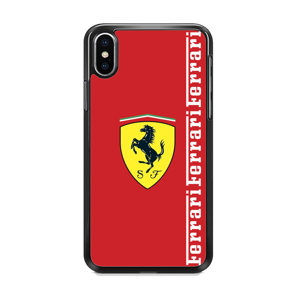 Ferrari Word Maroon Emlem iPhone Xs Max Case - Ezzystore