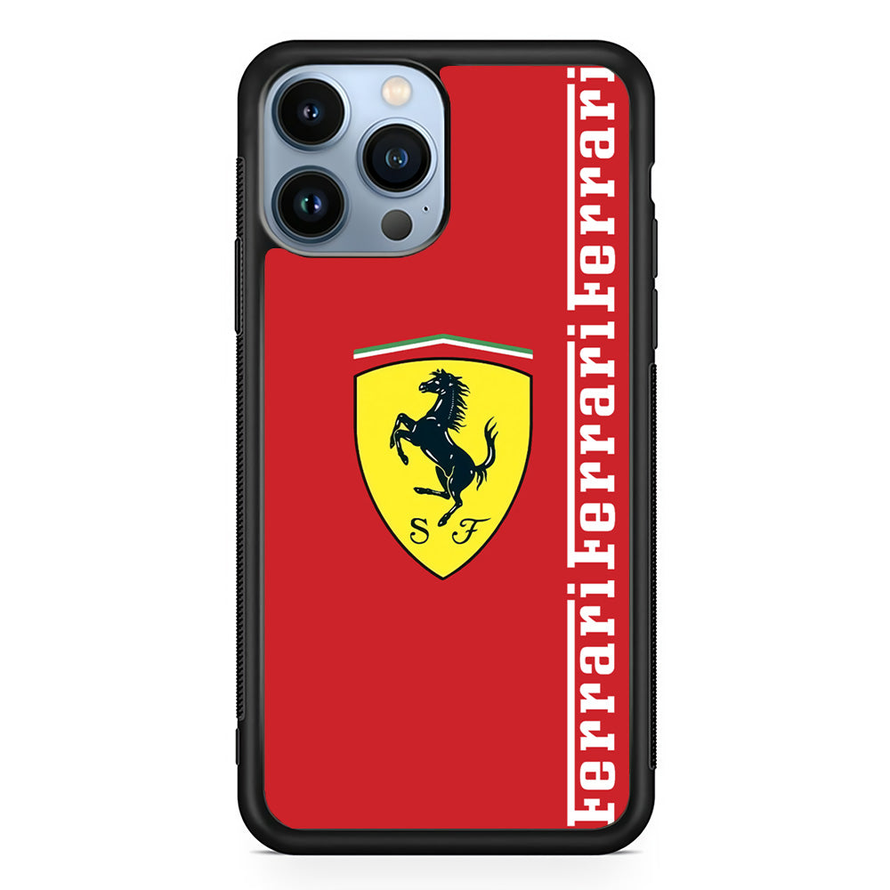 Ferrari Word Maroon Emlem iPhone 13 Pro Case - Ezzystore