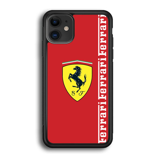 Ferrari Word Maroon Emlem iPhone 12 Case - Ezzystore