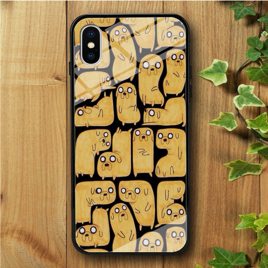 Finn And Jake Doodle iPhone X Tempered Glass Case