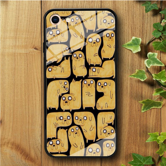 Finn And Jake Doodle iPhone 7 Tempered Glass Case