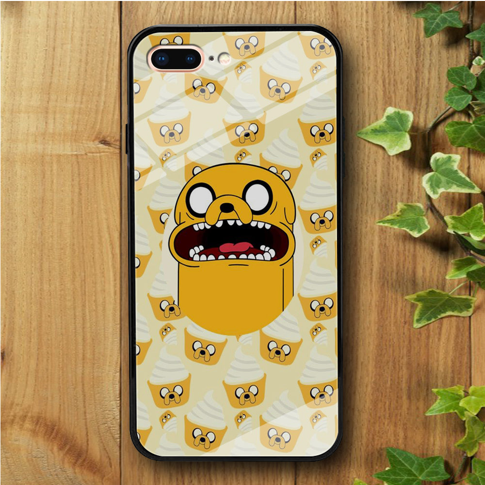 Finn And Jake Doodle Ice Cream iPhone 7 Plus Tempered Glass Case