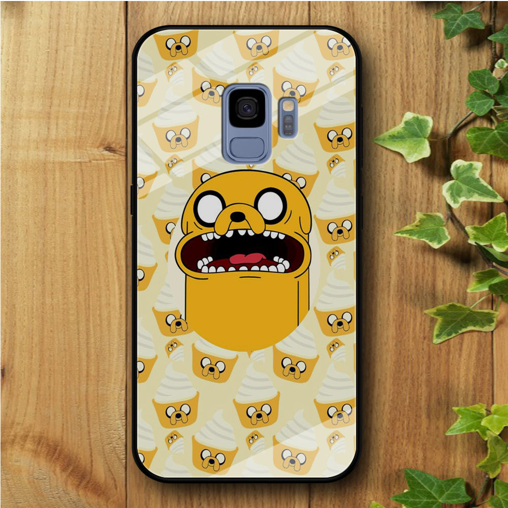 Finn And Jake Doodle Ice Cream Samsung Galaxy S9 Tempered Glass Case