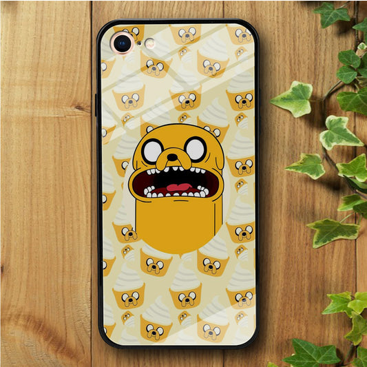 Finn And Jake Doodle Ice Cream iPhone 8 Tempered Glass Case