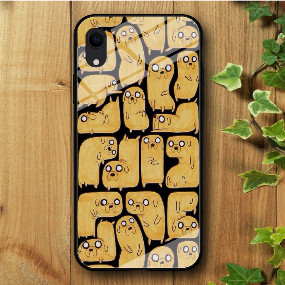 Finn And Jake Doodle iPhone XR Tempered Glass Case
