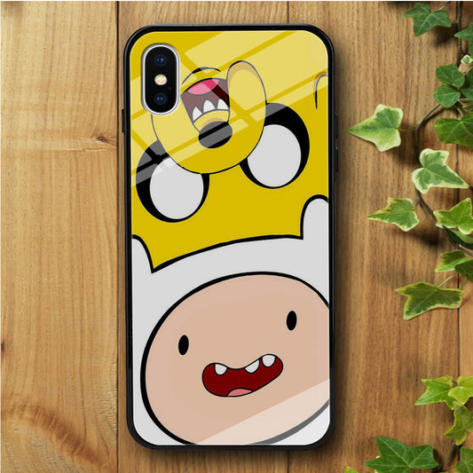Finn And Jake Double iPhone X Tempered Glass Case