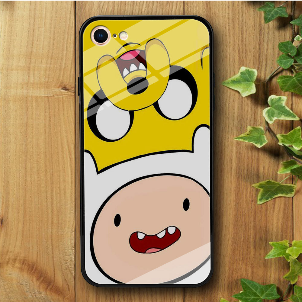 Finn And Jake Double iPhone 7 Tempered Glass Case