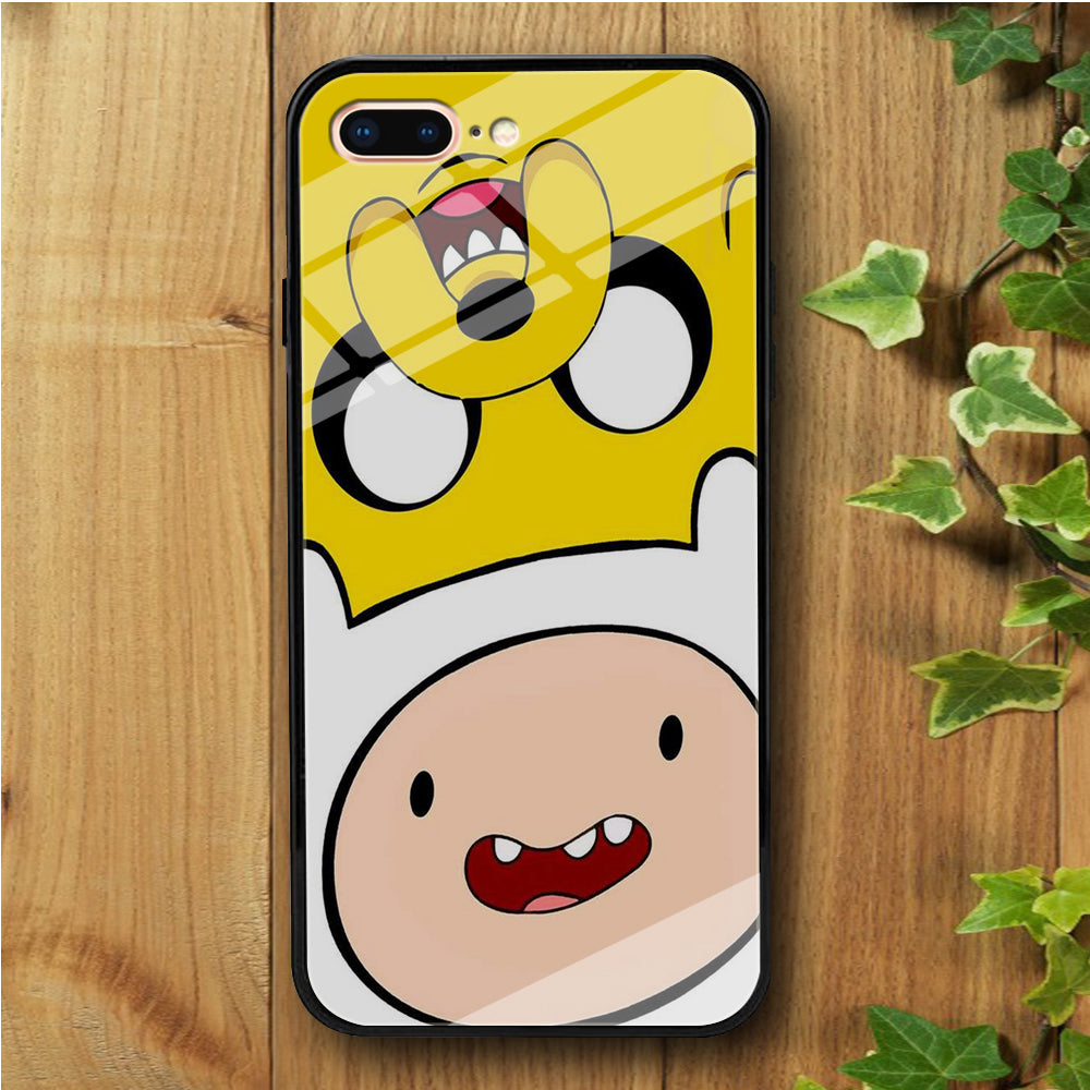 Finn And Jake Double iPhone 7 Plus Tempered Glass Case