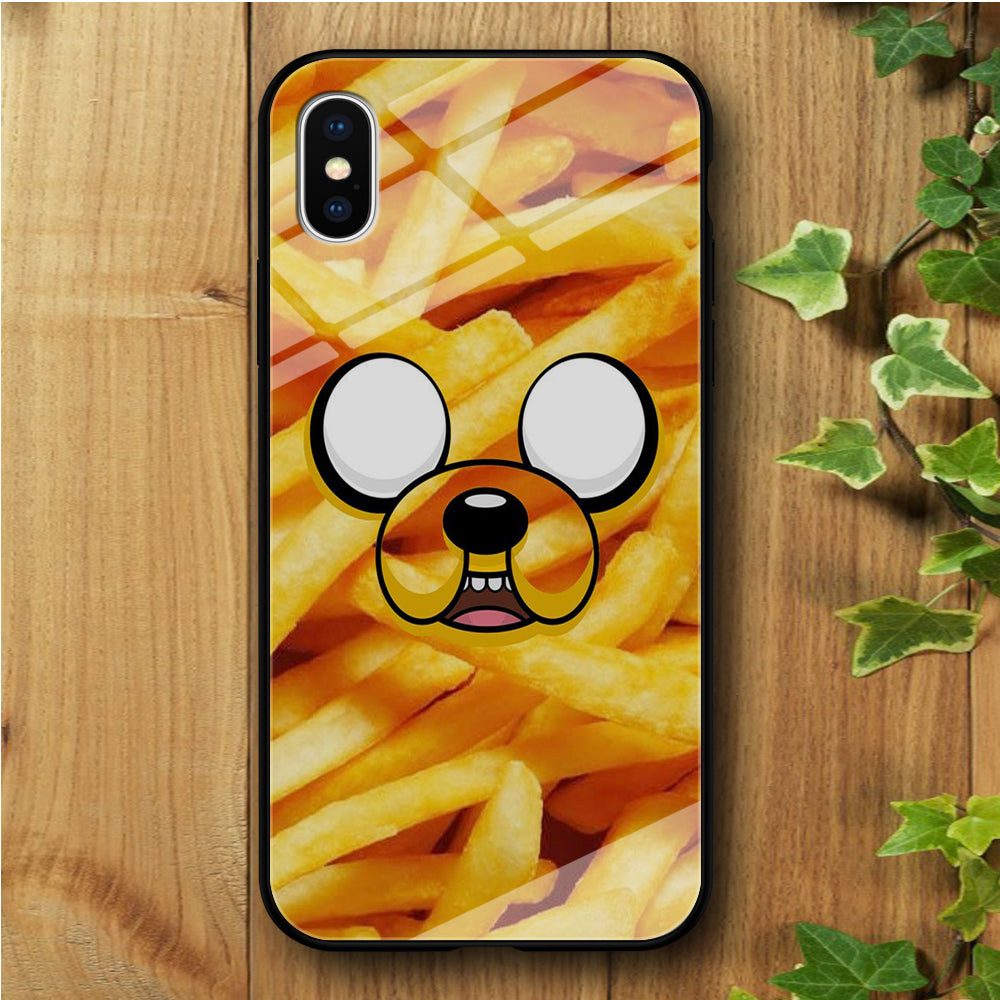Finn And Jake Potatoes iPhone Xs Tempered Glass Case