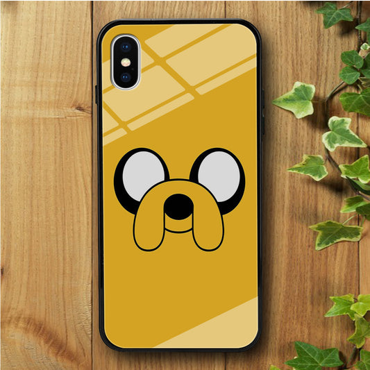 Finn And Jake Yellow iPhone X Tempered Glass Case