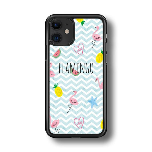 Flamingo Blue Chevron iPhone 11 Case - ezzyst