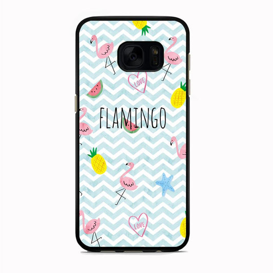 Flamingo Blue Chevron Samsung Galaxy S7 Case - ezzyst