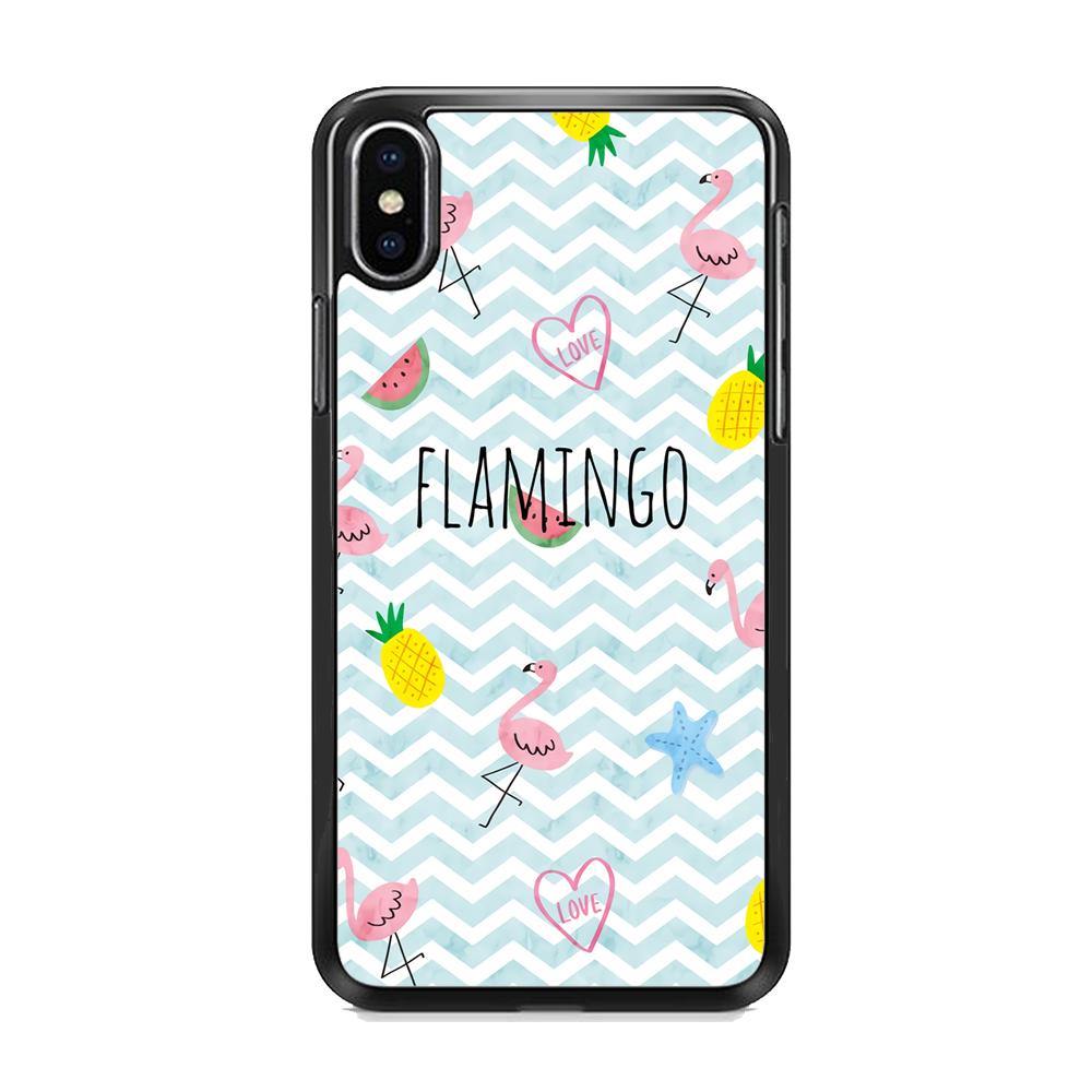 Flamingo Blue Chevron iPhone Xs Case - ezzyst