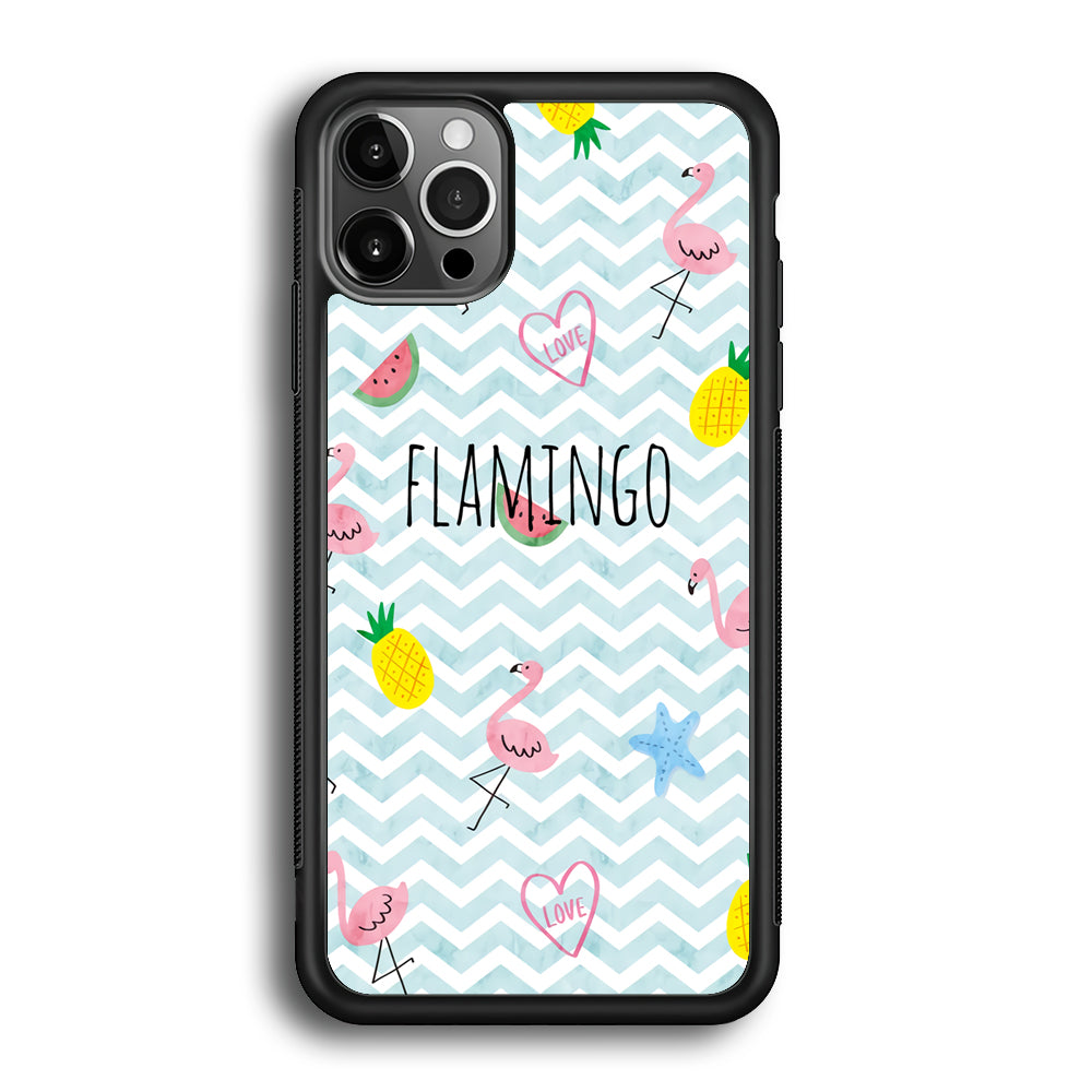 Flamingo Blue Chevron iPhone 12 Pro Case