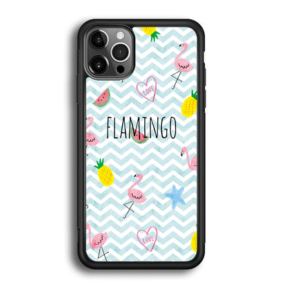 Flamingo Blue Chevron iPhone 12 Pro Max Case