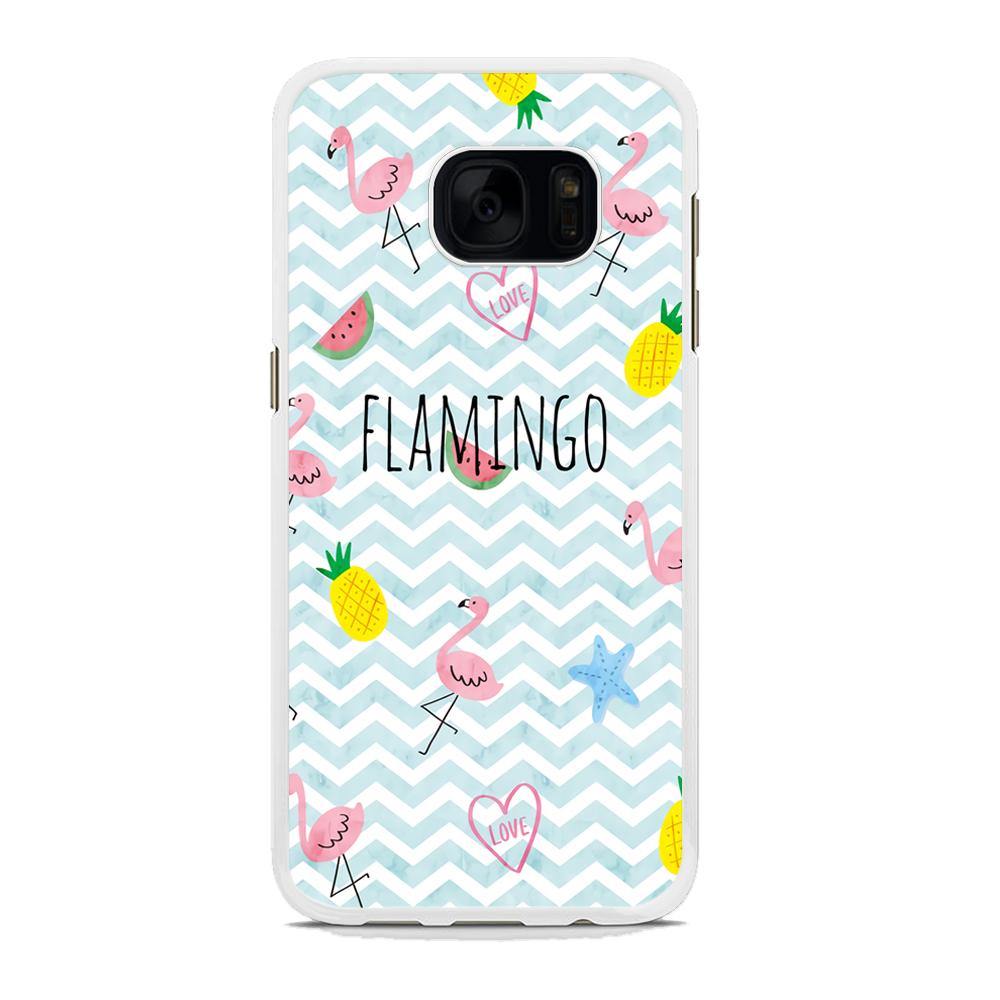 Flamingo Blue Chevron Samsung Galaxy S7 Edge Case - ezzyst