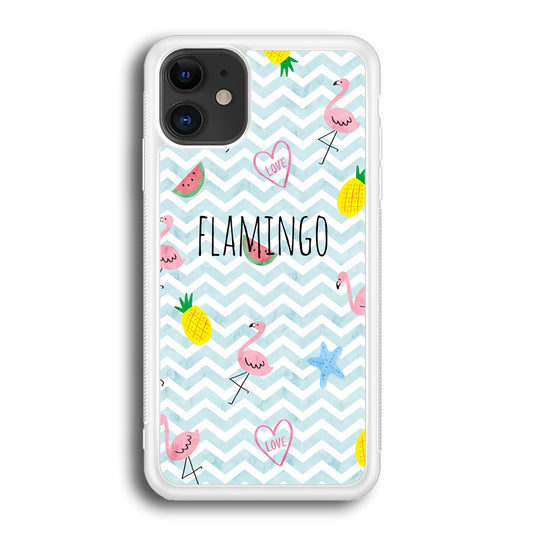 Flamingo Blue Chevron iPhone 12 Case