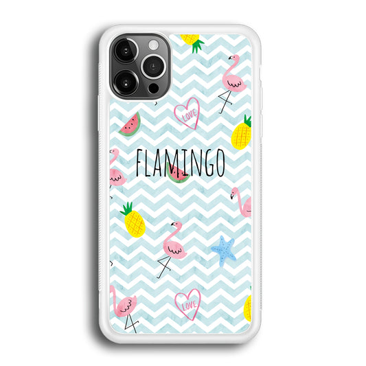 Flamingo Blue Chevron iPhone 12 Pro Max Case
