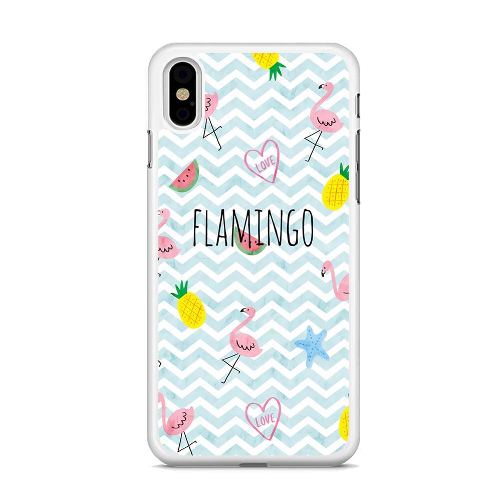 Flamingo Blue Chevron iPhone X Case - ezzyst