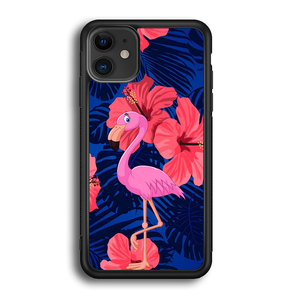 Flamingo Hibiscus Flowers iPhone 12 Case