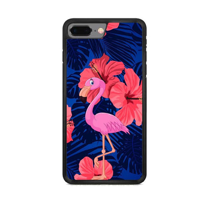Flamingo Hibiscus Flowers iPhone 8 Plus Case - ezzyst