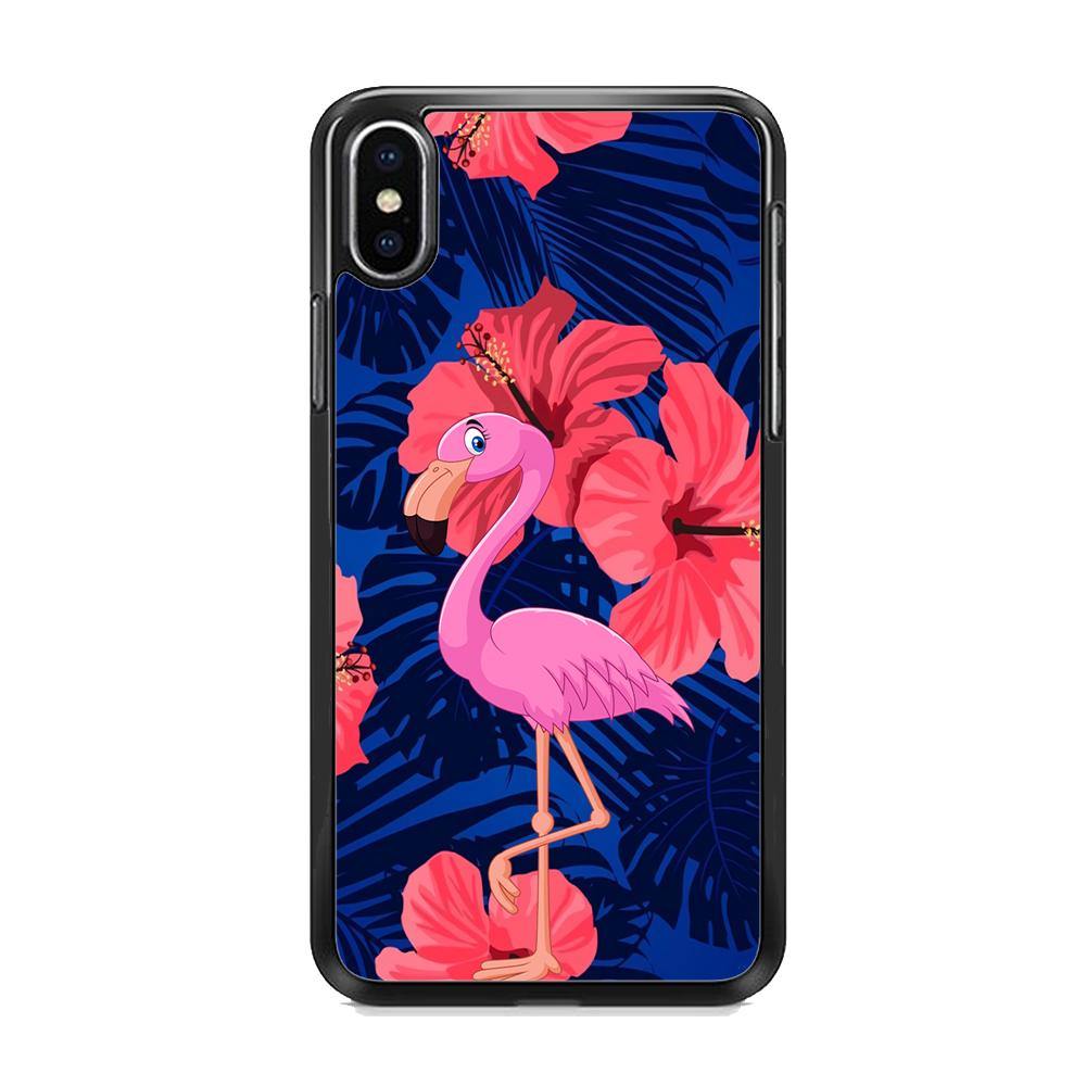 Flamingo Hibiscus Flowers iPhone X Case - ezzyst