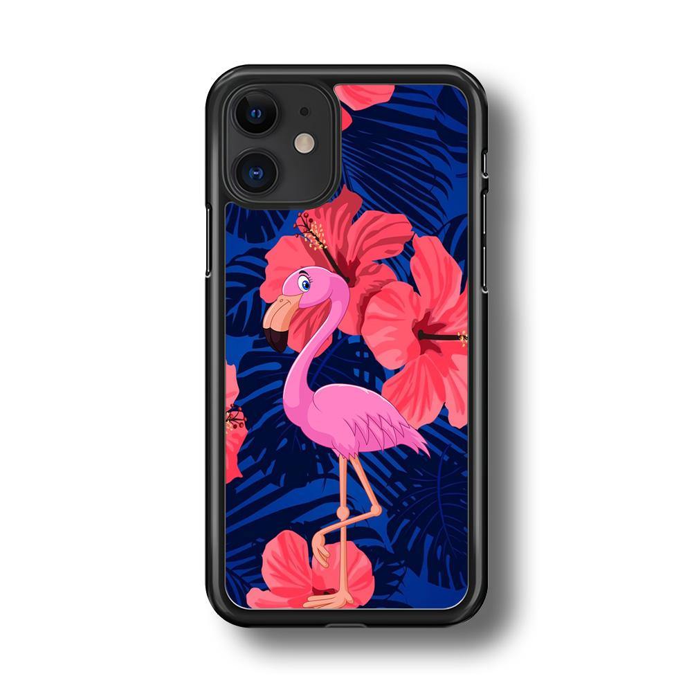 Flamingo Hibiscus Flowers iPhone 11 Case - ezzyst