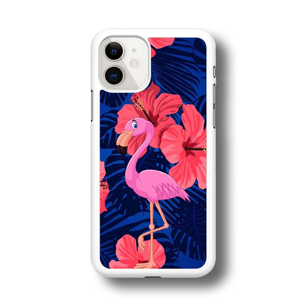 Flamingo Hibiscus Flowers iPhone 11 Case - ezzyst