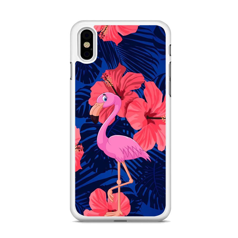 Flamingo Hibiscus Flowers iPhone X Case - ezzyst