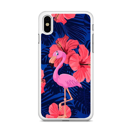 Flamingo Hibiscus Flowers iPhone Xs Case - ezzyst