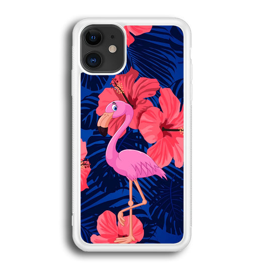 Flamingo Hibiscus Flowers iPhone 12 Case