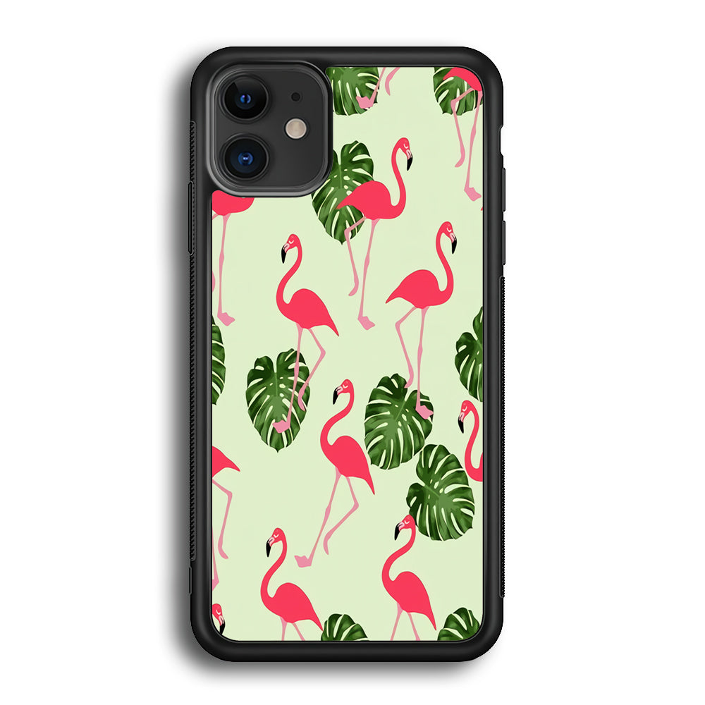 Flamingo Leaf iPhone 12 Case