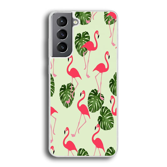 Flamingo Leaf Samsung Galaxy S21 Plus Case