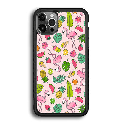 Flamingo Summer Fruit iPhone 12 Pro Case