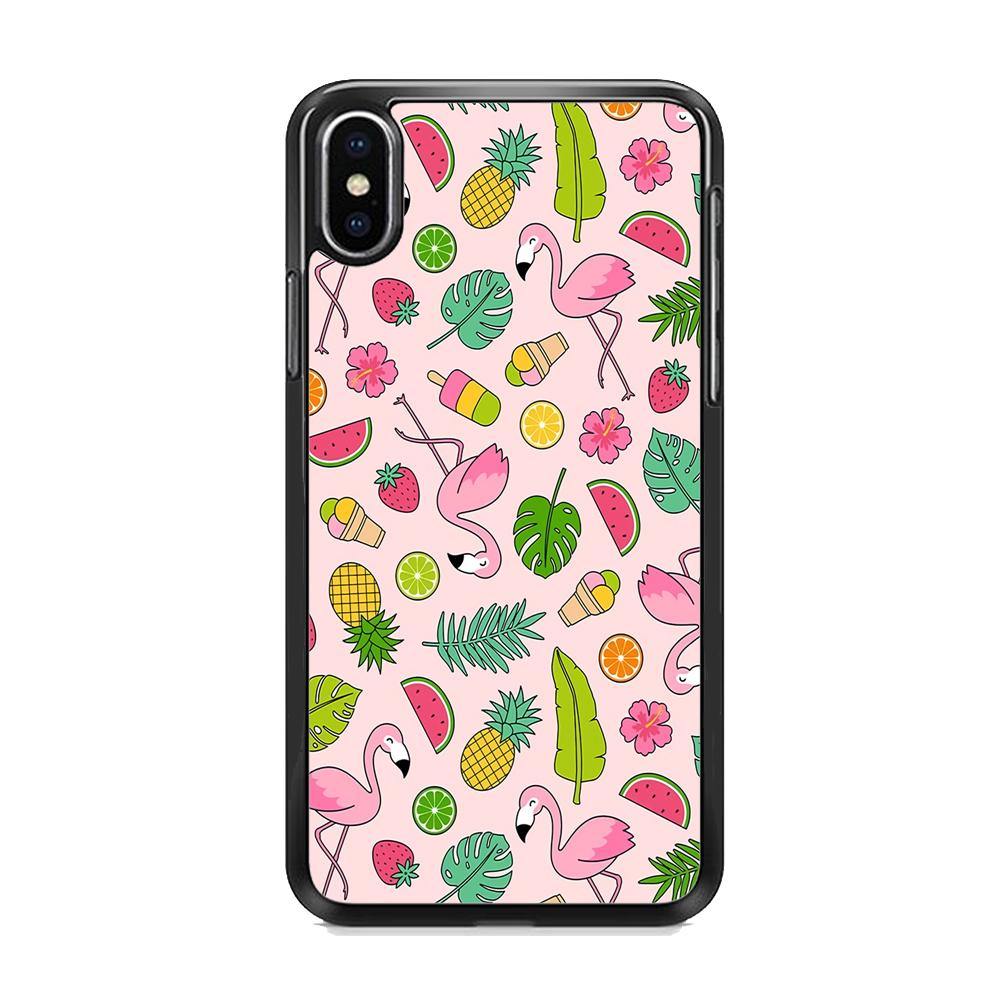 Flamingo Summer Fruit iPhone Xs Case - ezzyst