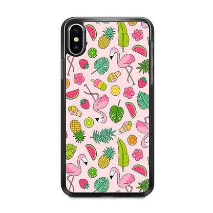 Flamingo Summer Fruit iPhone Xs Case - ezzyst