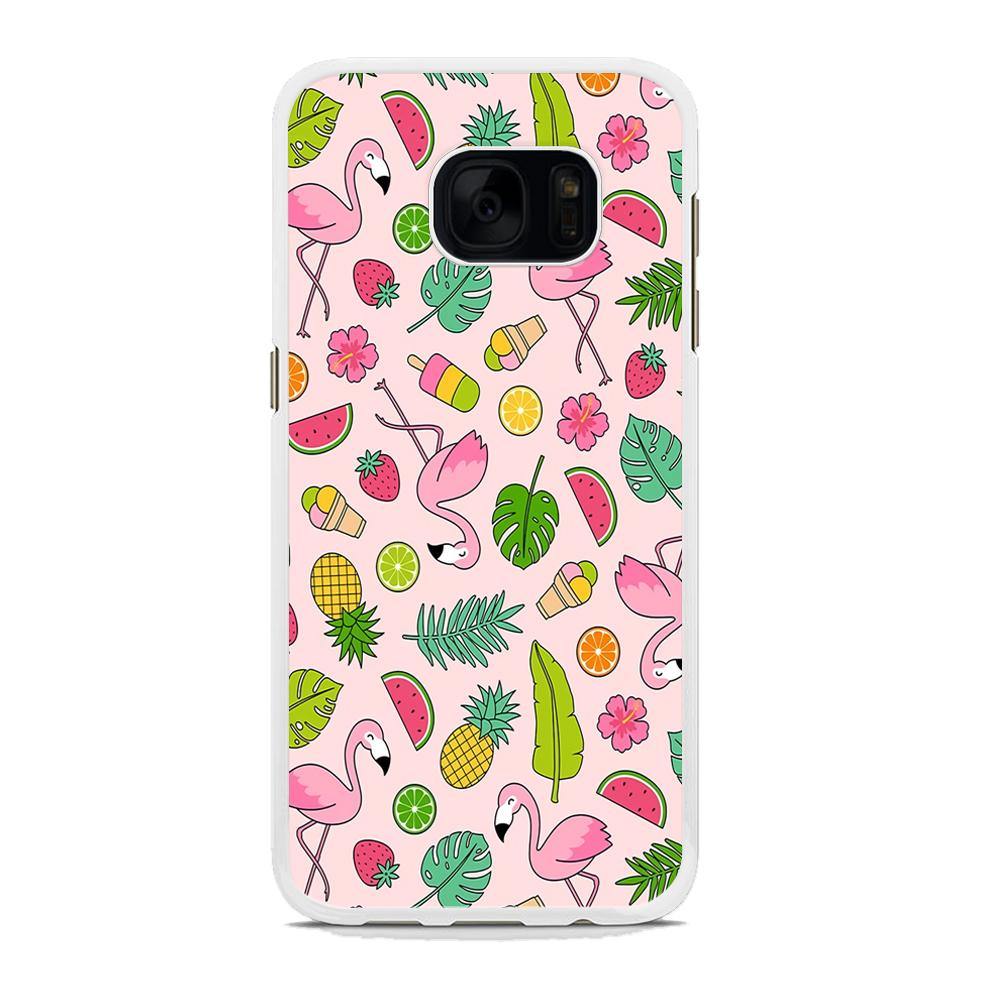 Flamingo Summer Fruit Samsung Galaxy S7 Edge Case - ezzyst