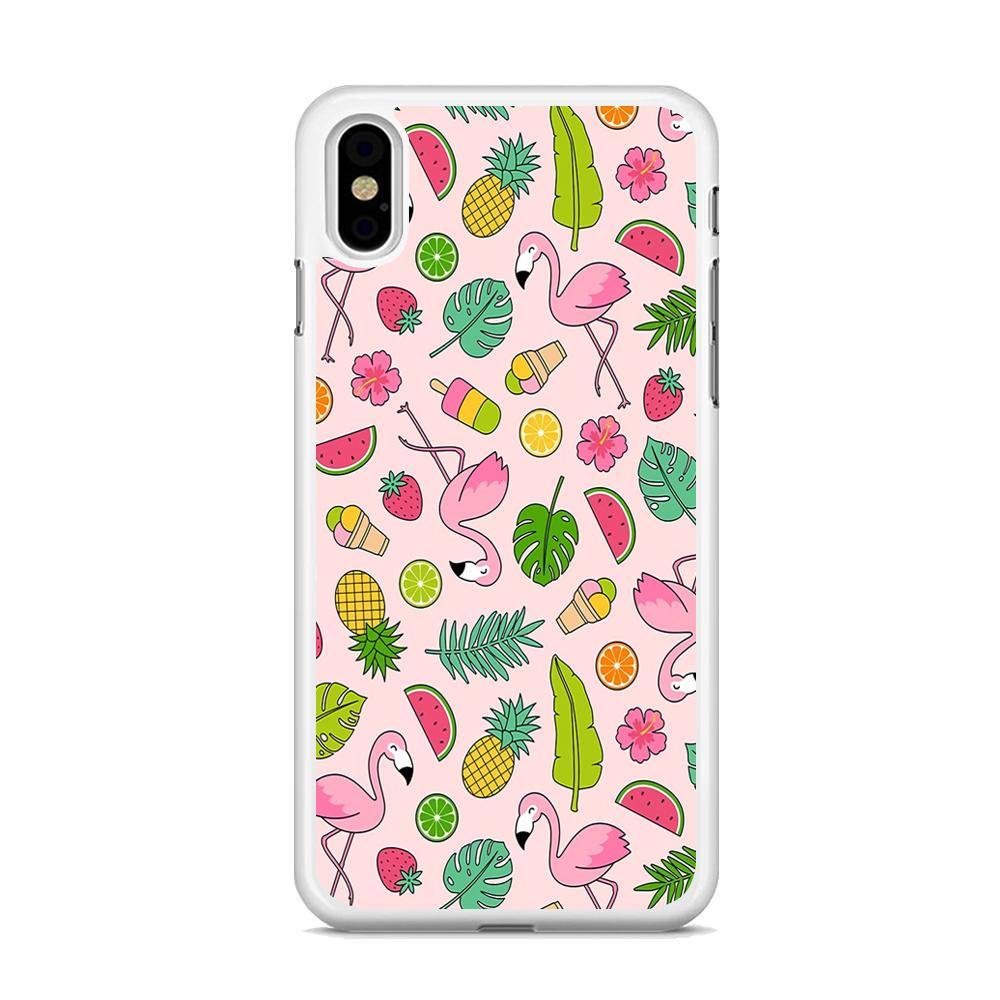 Flamingo Summer Fruit iPhone Xs Case - ezzyst
