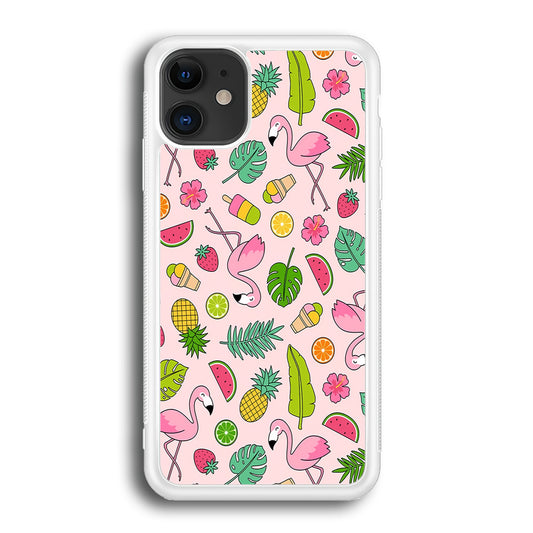 Flamingo Summer Fruit iPhone 12 Case
